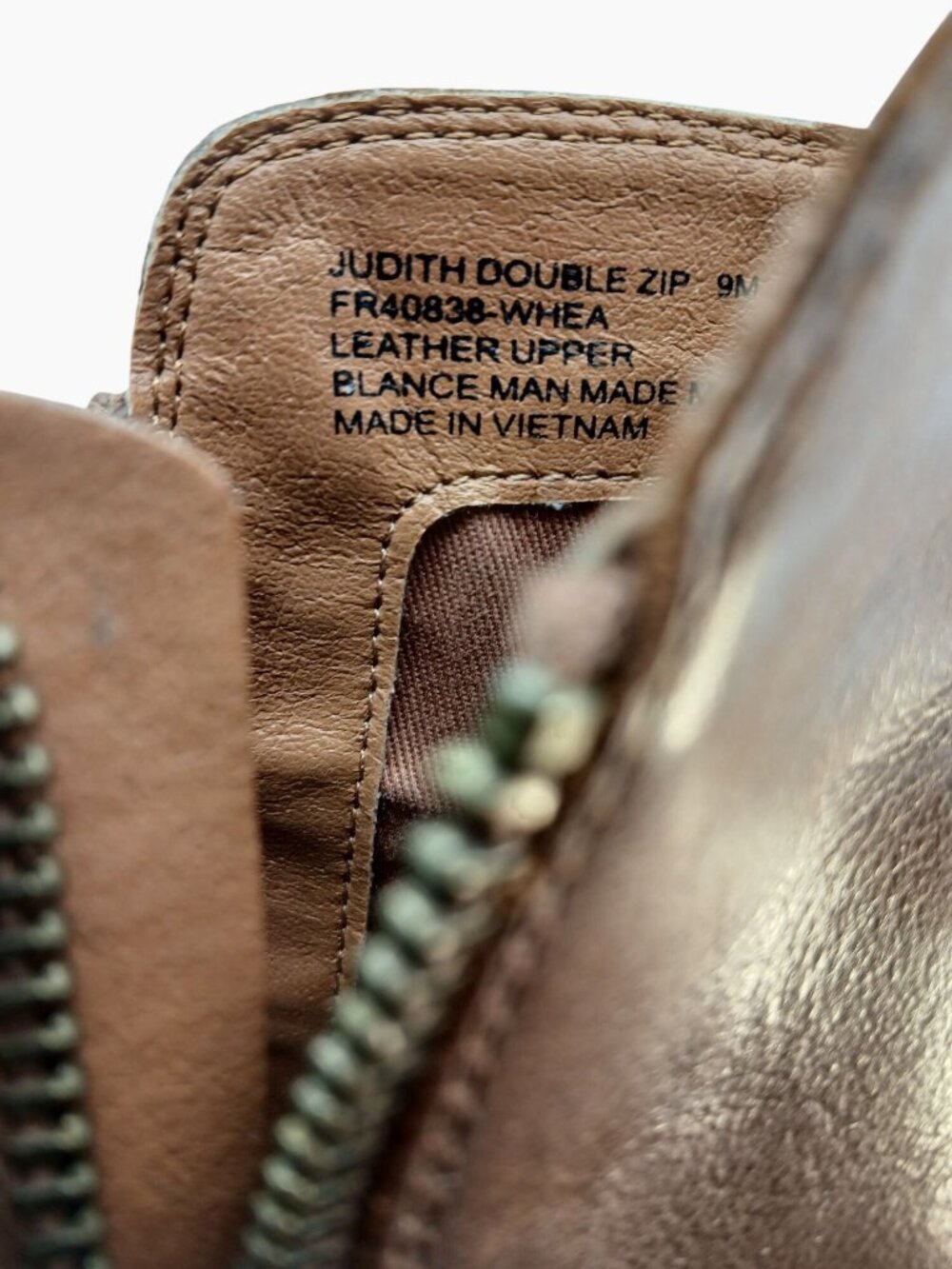 Frye Judith Double Zip Brown Leather Ankle Booties Womens Size 9M Boots Stacked - Picture 6 of 12